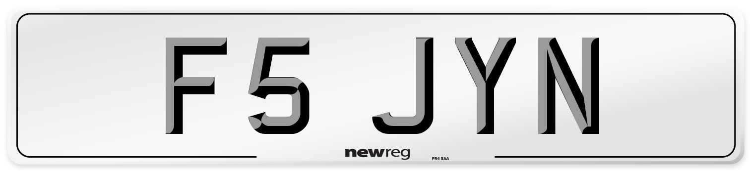 F5 JYN Number Plate from New Reg